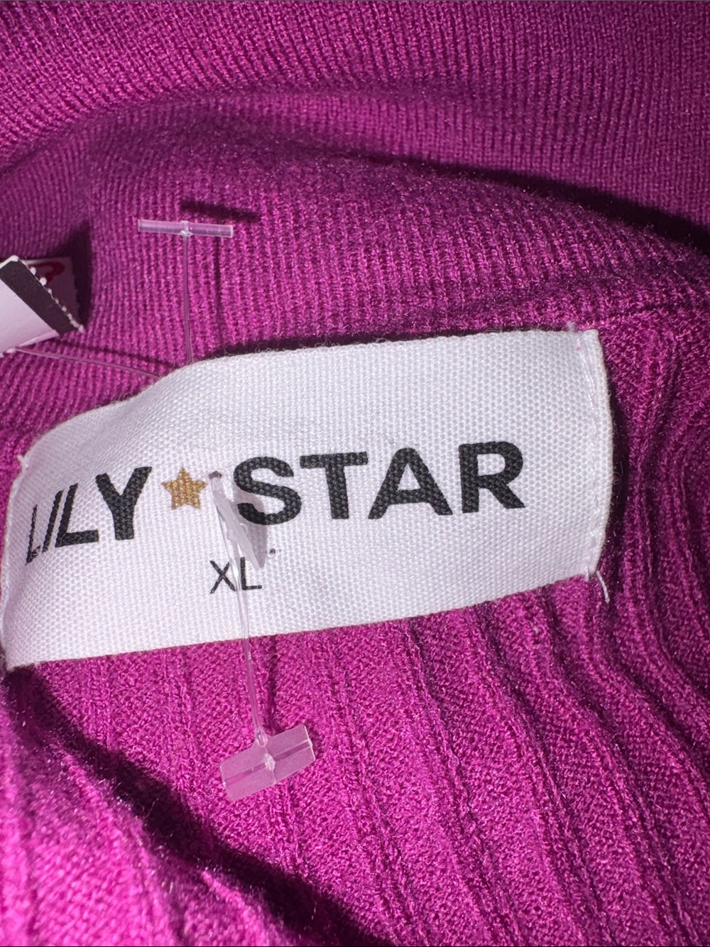 Lily Star Vibrant Ribbed Button Cardigan - Picture 4 of 5